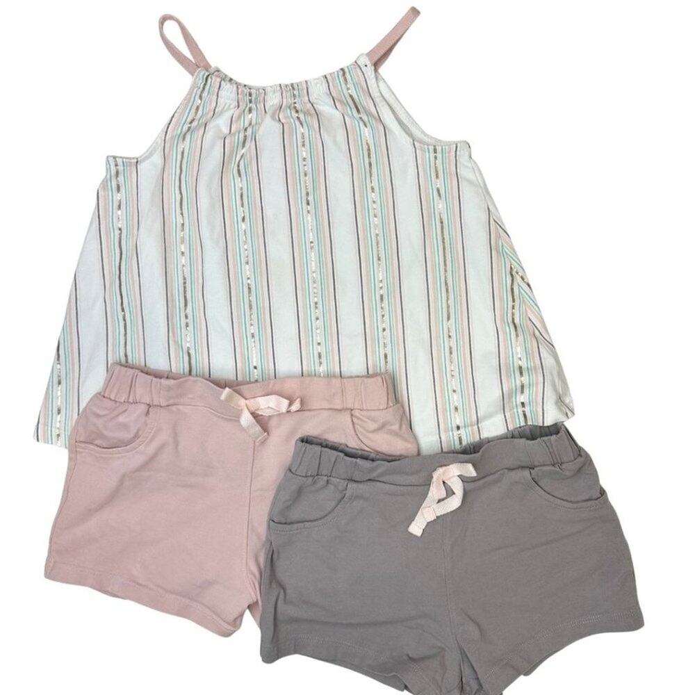 Tommy Bahama Set of 2 Shorts 1 Top Pink, Lilac, Off White 4T